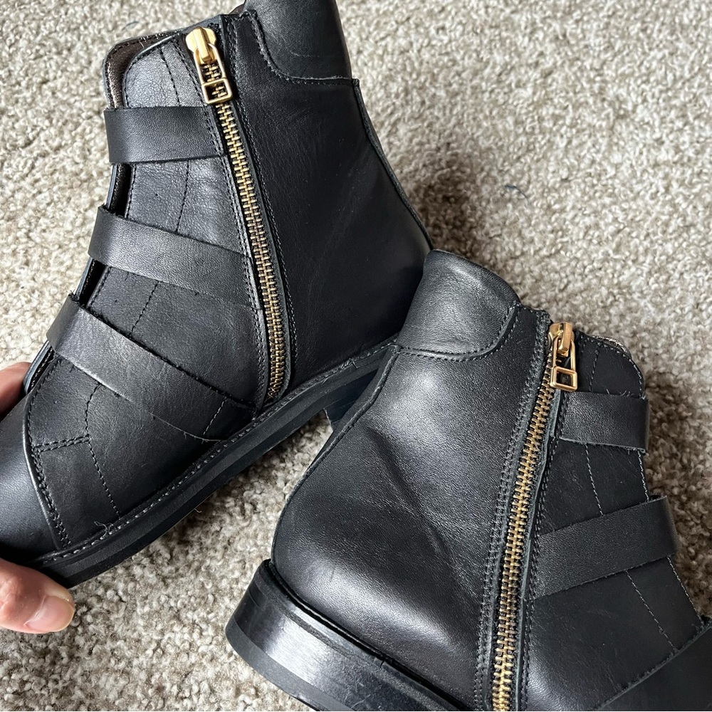 NEW Maje Leather Ankle Boots Black 39 - Picture 7 of 12